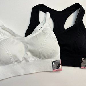 Brand New Seamless Adjustable Sports Bras, Size Small, 1 Black & 1 White